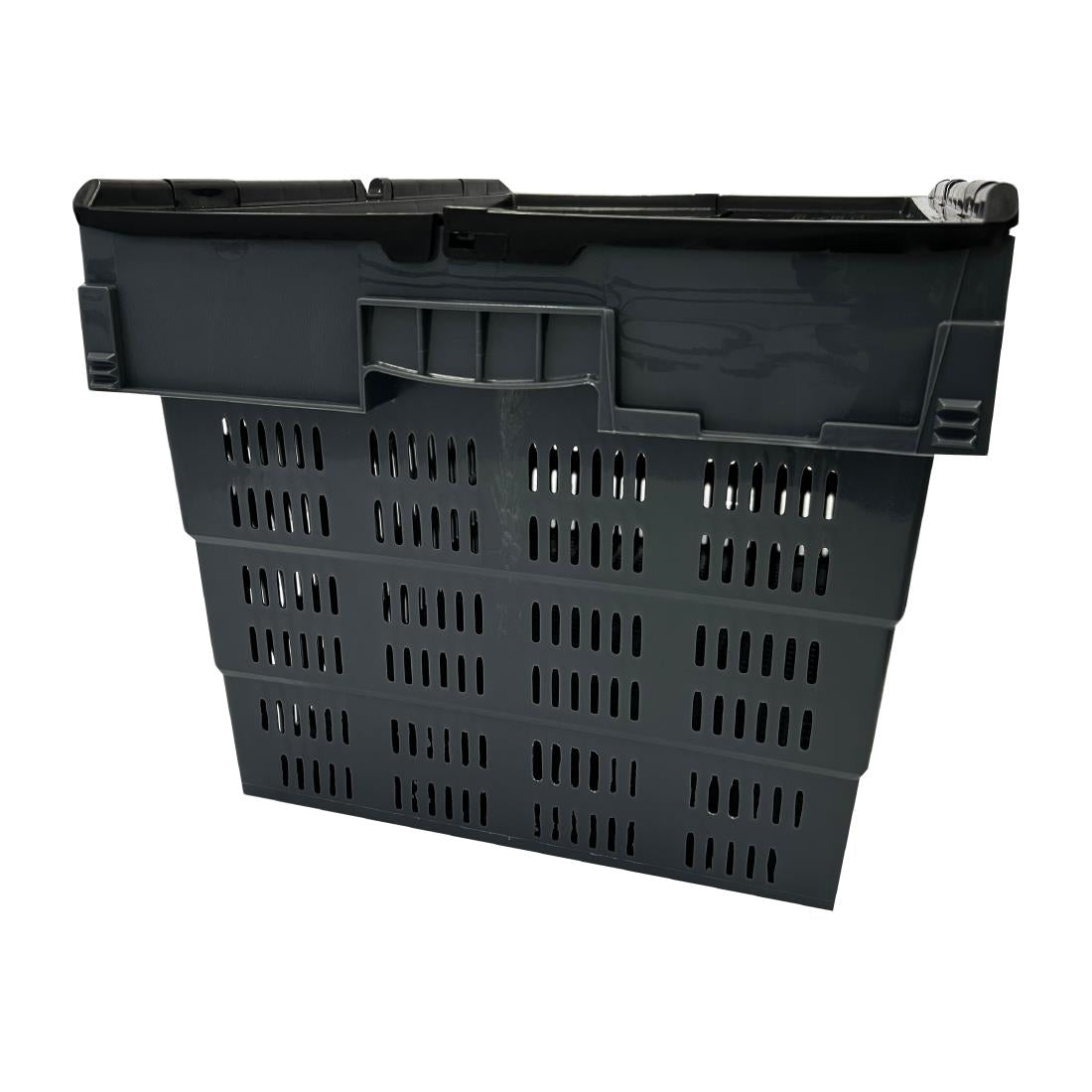 Vogue Geperforeerde Kunststof Transportopslagkrat Met Vast Deksel 600x400x320mm
