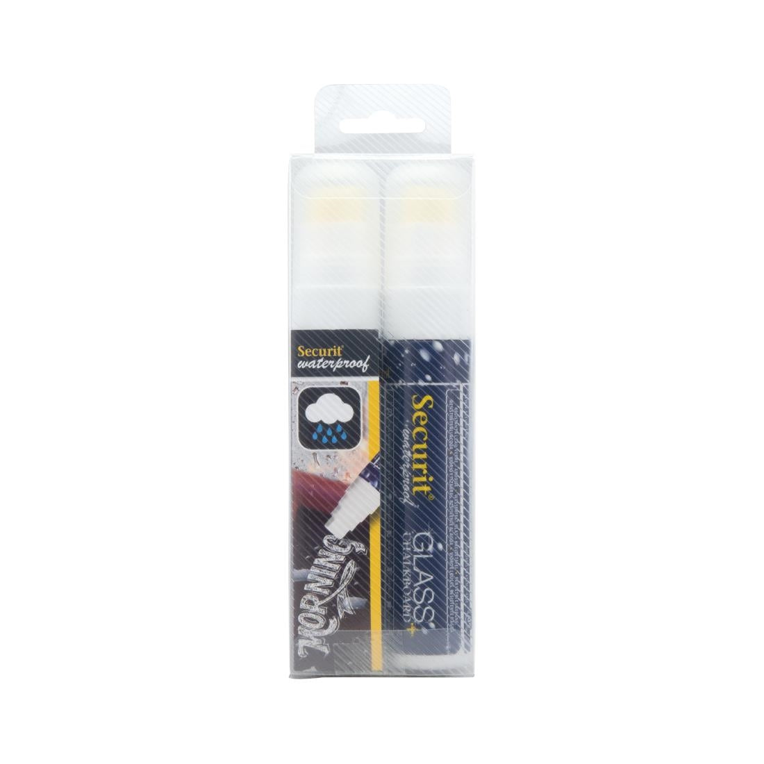Securit waterdichte krijtstift (glas + krijtbord) in wit met 7-15 mm penpunt (doos 2)