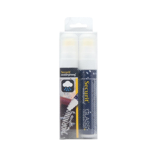 Securit waterdichte krijtstift (glas + krijtbord) in wit met 7-15 mm penpunt (doos 2)