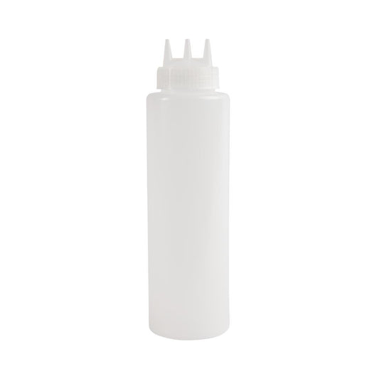 Vogue knijpfles met 3 spuitmonden transparant 1L