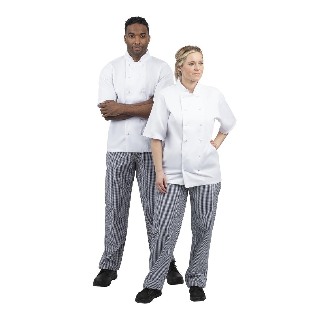 Whites Vegas unisex koksbroek blauw-wit geruit L
