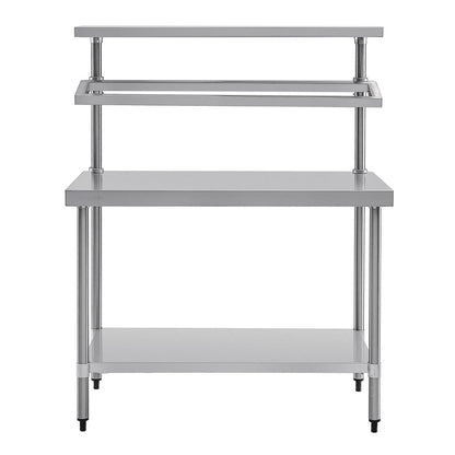 Vogue RVS werktafel met wandplanken
