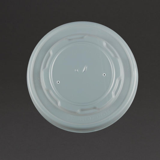 Vegware composteerbare platte deksels voor 34cl en 45,4cl bakjes (500 stuks)