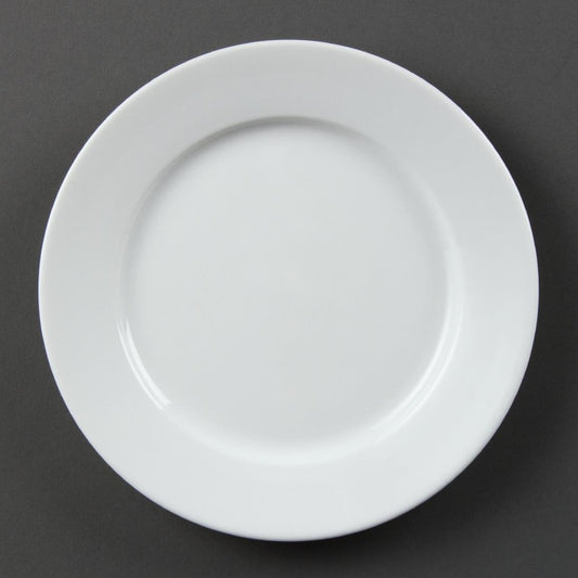 Olympia Whiteware witte borden met brede rand 202mm (12 stuks)