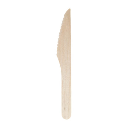 Fiesta Compostable biologisch afbreekbare houten messen 16,5cm (100 stuks)