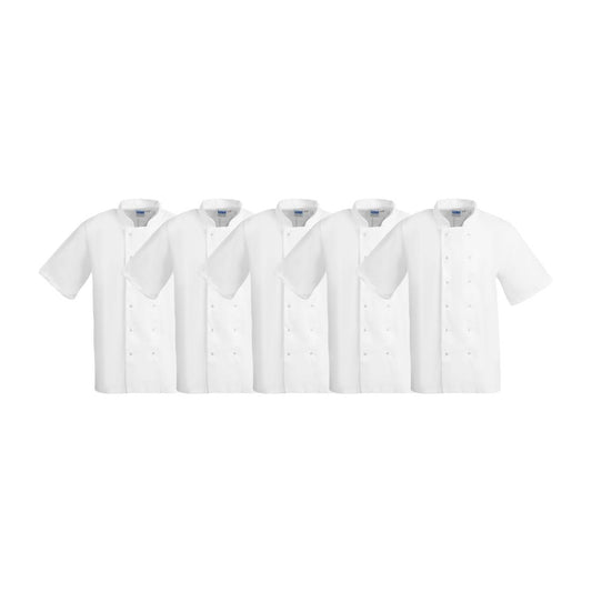 Whites Boston Unisex Koksbuis Wit S (5 stuks)