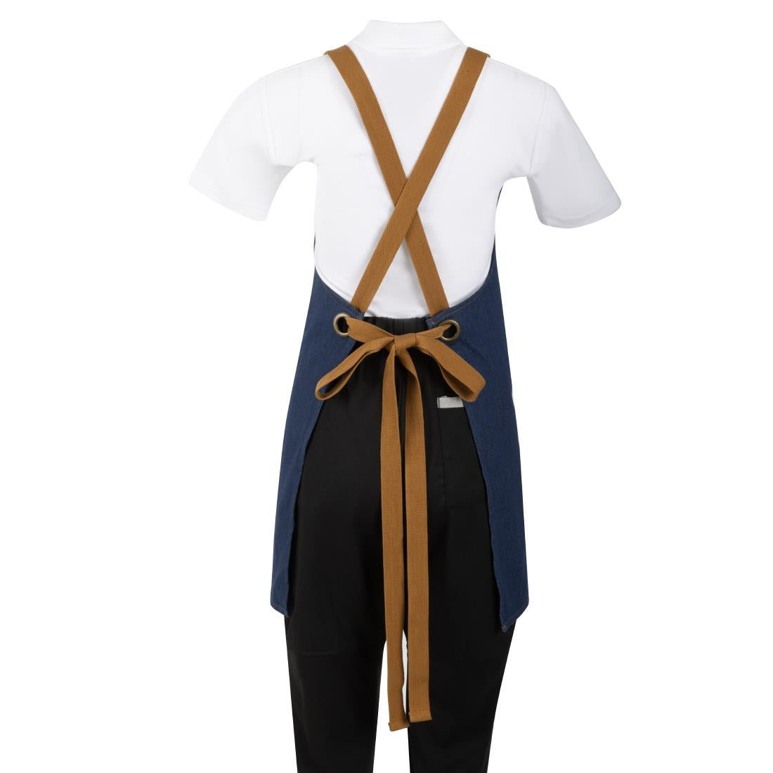 Southside Schort Denim Blauw Met Bruine Bandjes