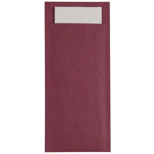 Europochette Bourgondië Bestekzakje met Wit Servet (500 stuks)