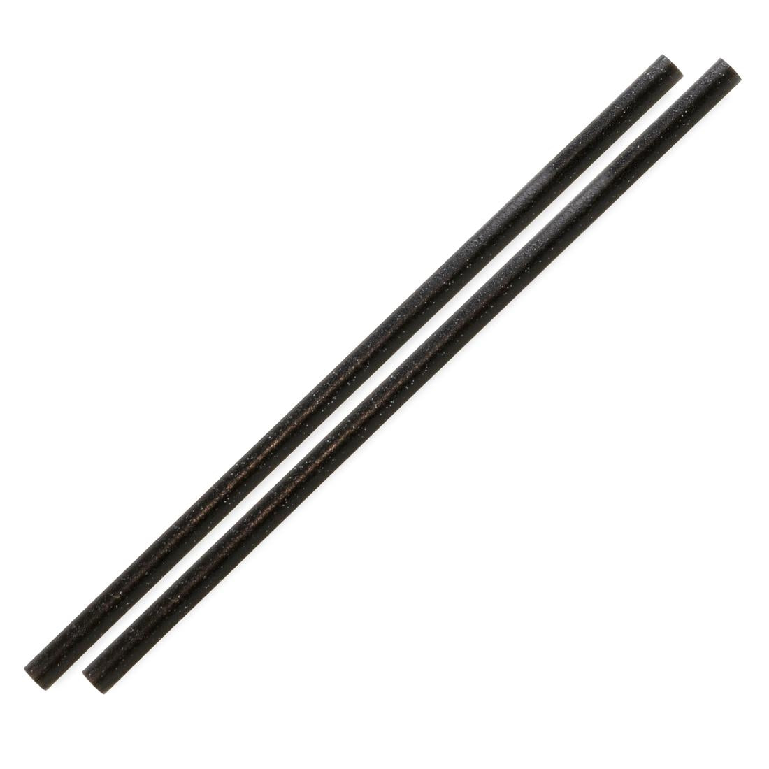 Sier Disposables Refork rechte rietjes zwart ø 6 mm / 20cm (doos 100)