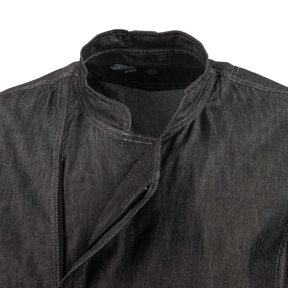 Chef Works Urban Delancey denim koksbuis korte mouw grijs S