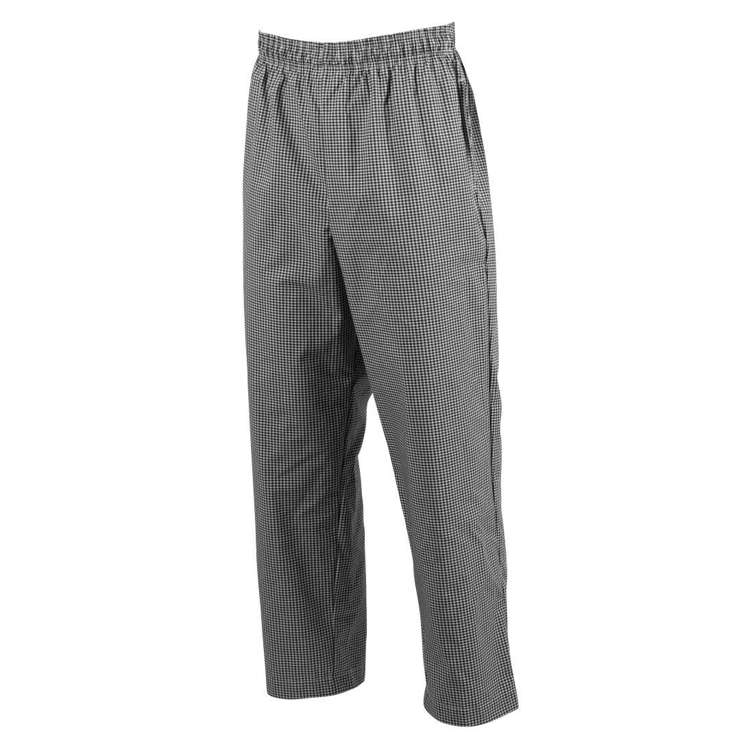 Whites Easyfit Teflon unisex koksbroek met kleine ruit zwart-wit XS