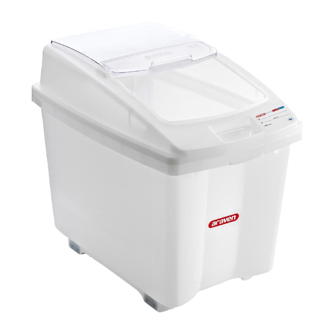 Araven transparante ingrediëntenbak met wielen 80L
