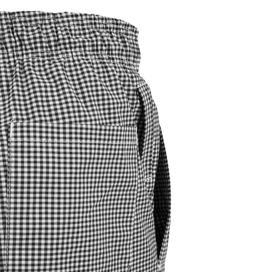 Whites Easyfit Teflon unisex koksbroek met kleine ruit zwart-wit XS