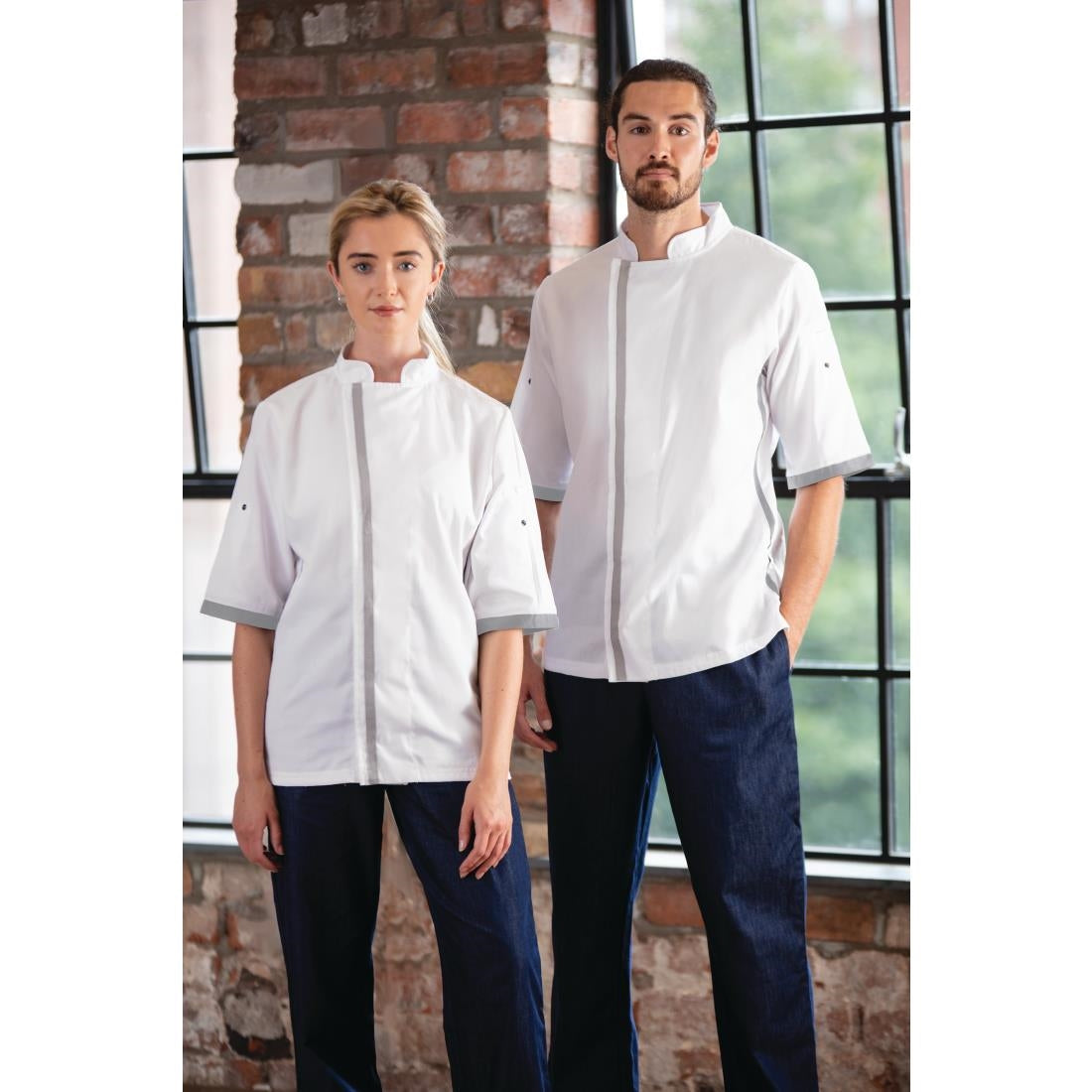 Southside unisex koksbuis korte mouw wit M