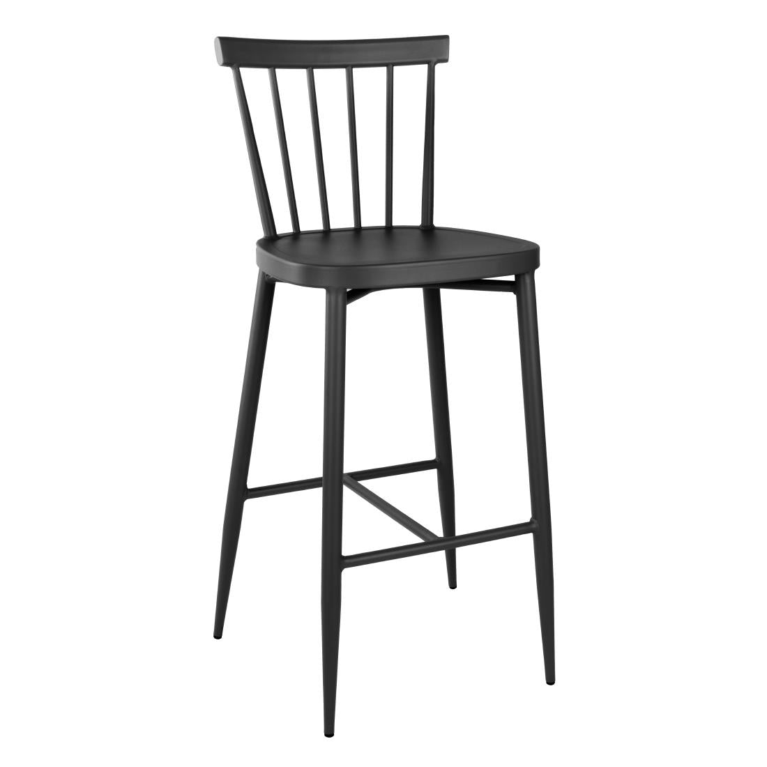 Bolero Windsor Aluminium Zwarte Hoge Krukken (Pak Van 2)