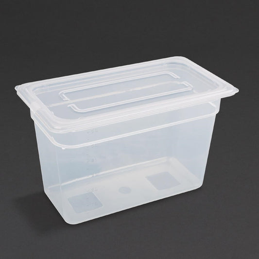 Vogue polypropyleen GN 1/3 bak met deksel 20cm (4 stuks)