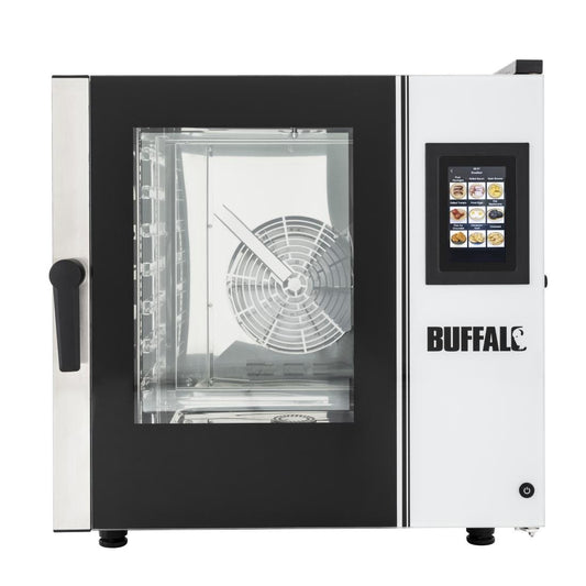 Buffalo Vrijstaande Smart Touchscreen Combi Oven 7 x GN 1/1 Met Installatie Kit En Afzuigkap